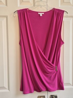 Charter Club Fuchsia Draped Sleeveless Wrap Camisole